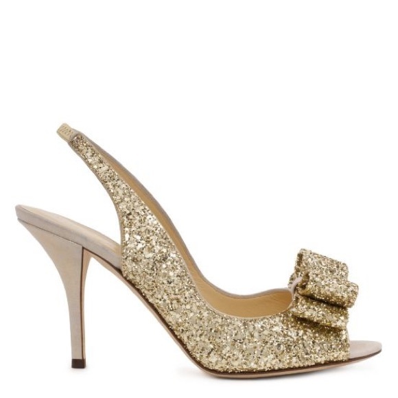 Gold Liquid Sued/ Charm Shoes - Picture 2 of 5